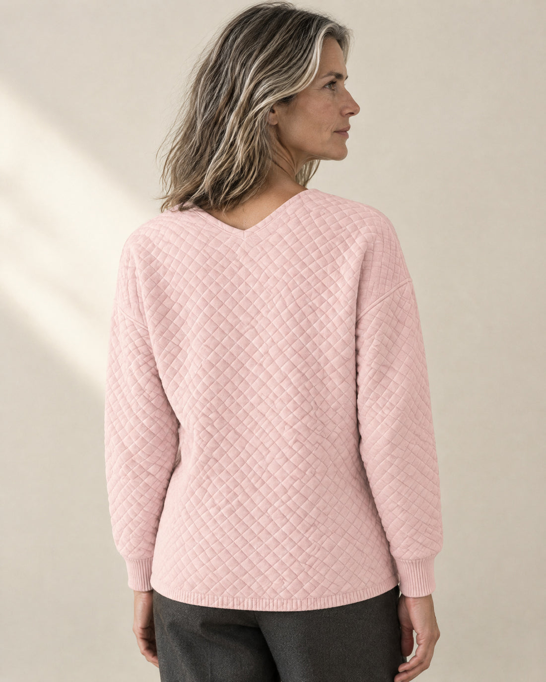 Quilted V-Neck Button Cardigan
