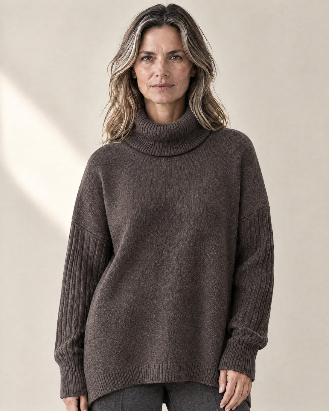 Oversized Longline Roll Neck Jumper