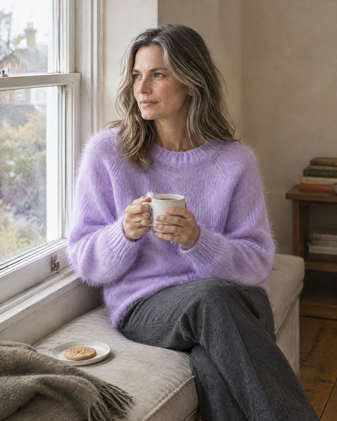 Mohair-Blend Brushed Crew Jumper