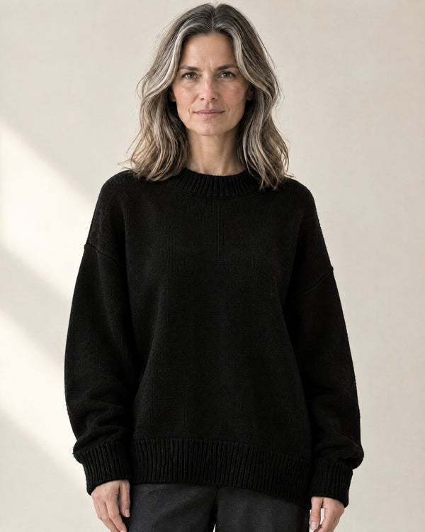 Oversized Soft-Knit Jumper in Black