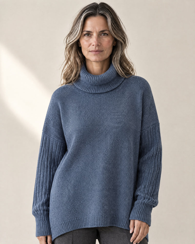 Oversized Longline Roll Neck Jumper