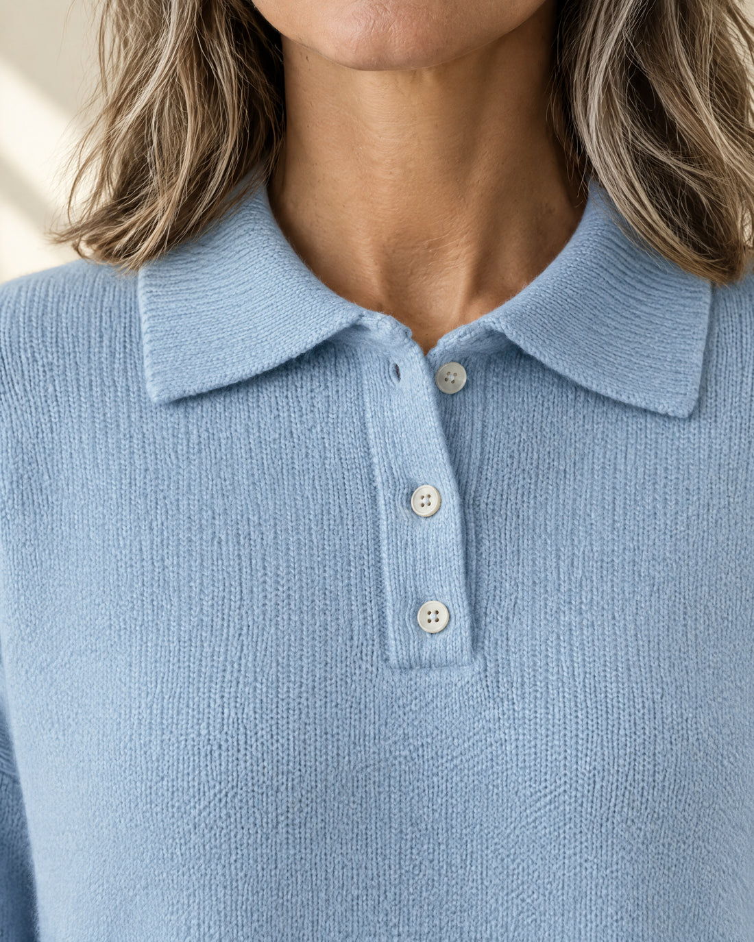 Soft-Knit Polo Collar Jumper