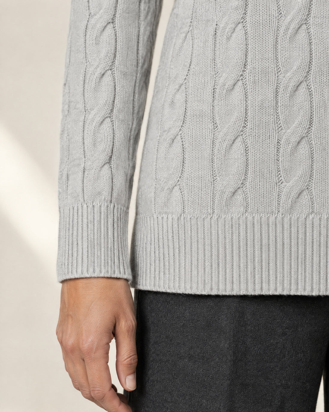 V-Neck Cable Knit Jumper