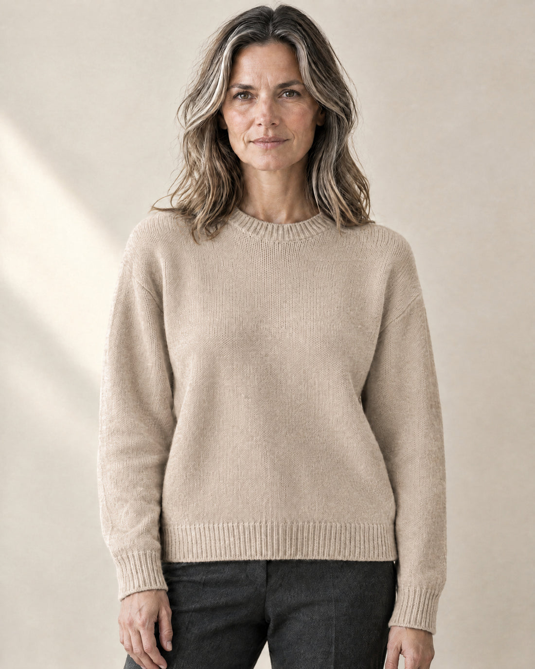 Cotton-Rich Crew Neck Jumper