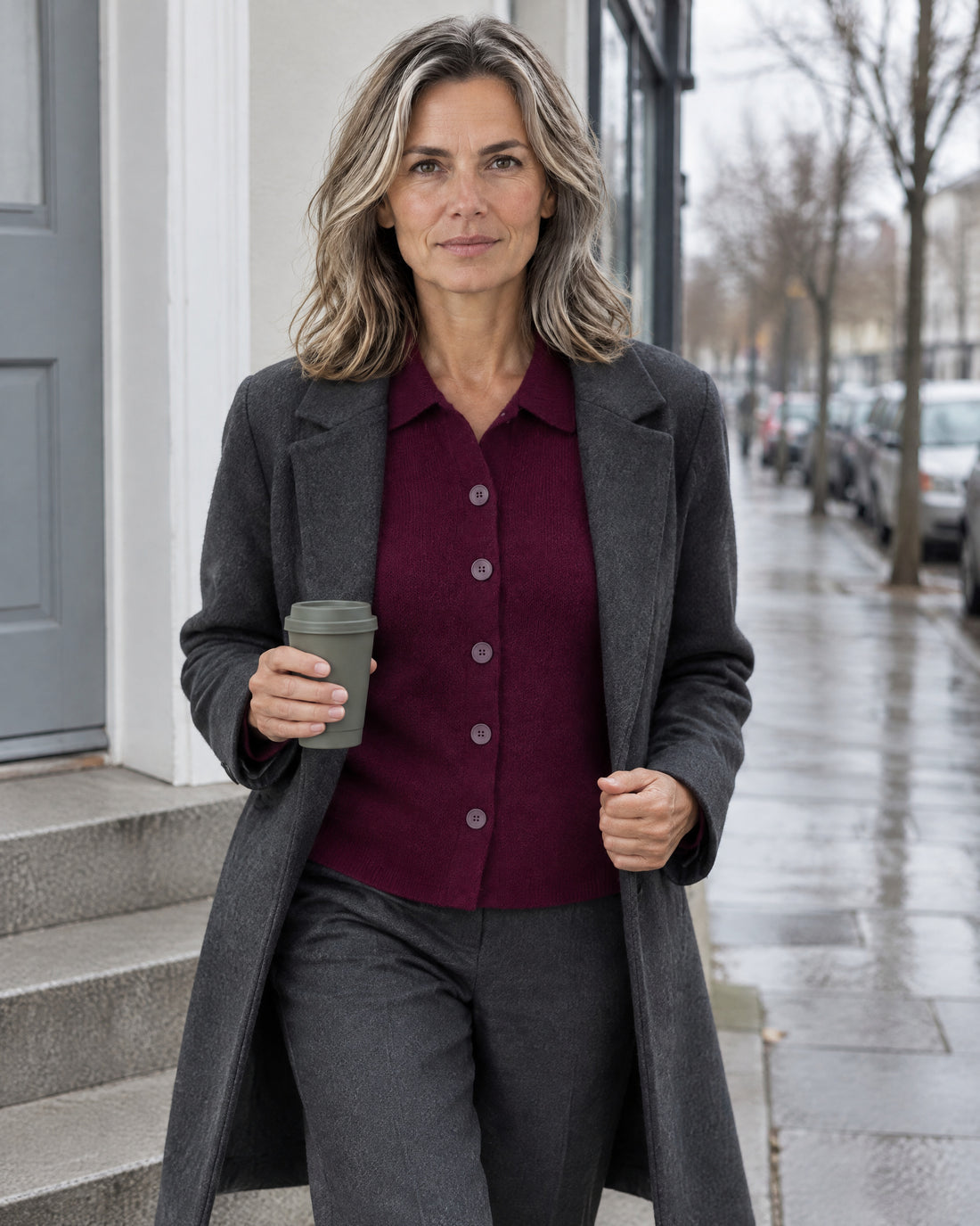 Collared Button-Through Cardigan