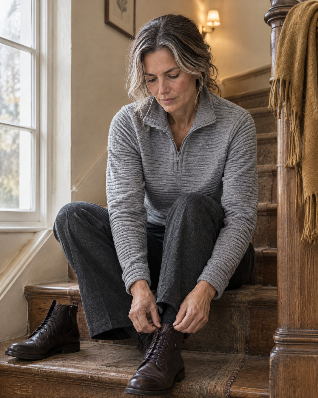 Ribbed Quarter-Zip Jumper