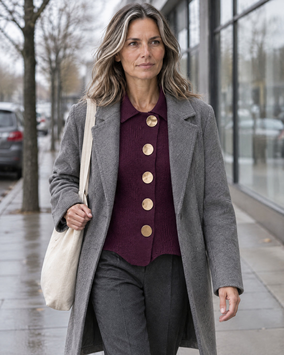 Statement Button Collared Cardigan