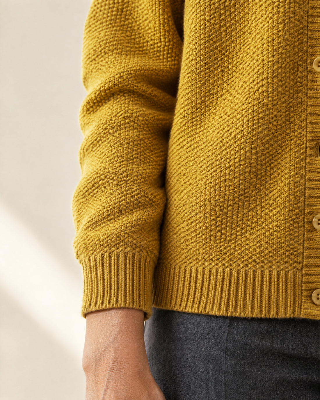 Crew Neck Button-Through Cardigan