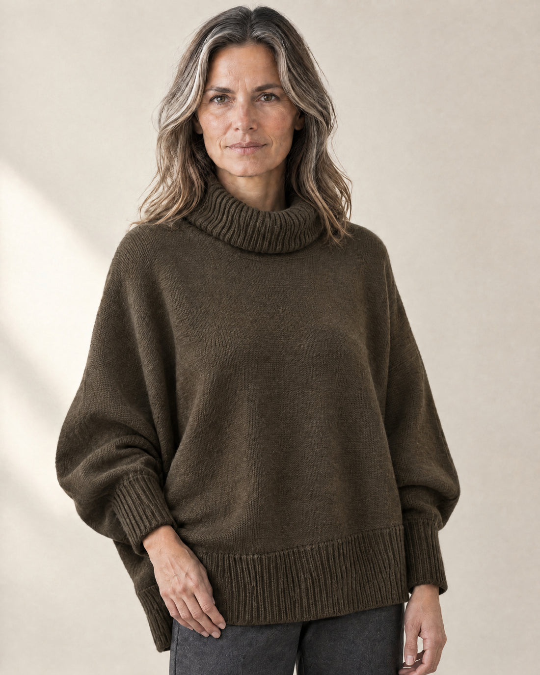 Batwing Roll Neck Jumper