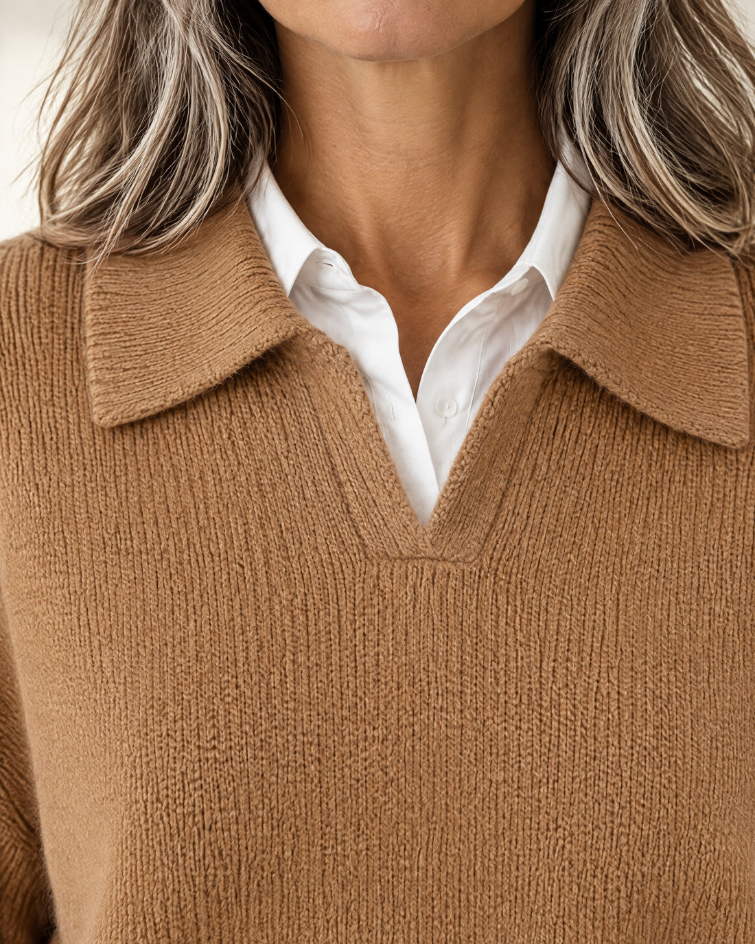 Polo Collar Button-Detail Jumper