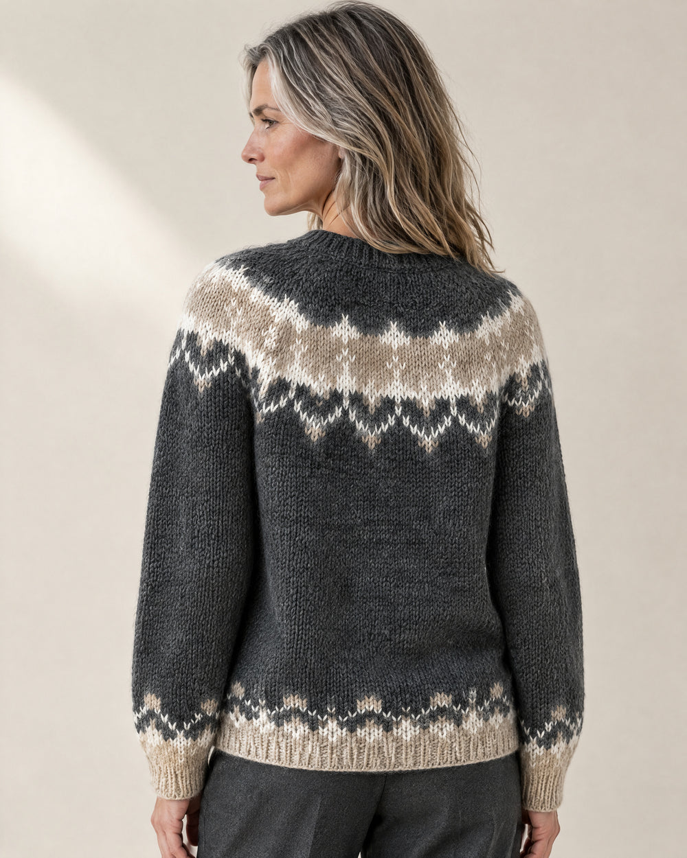 Fine Knit Everyday Jumper, back view, worn