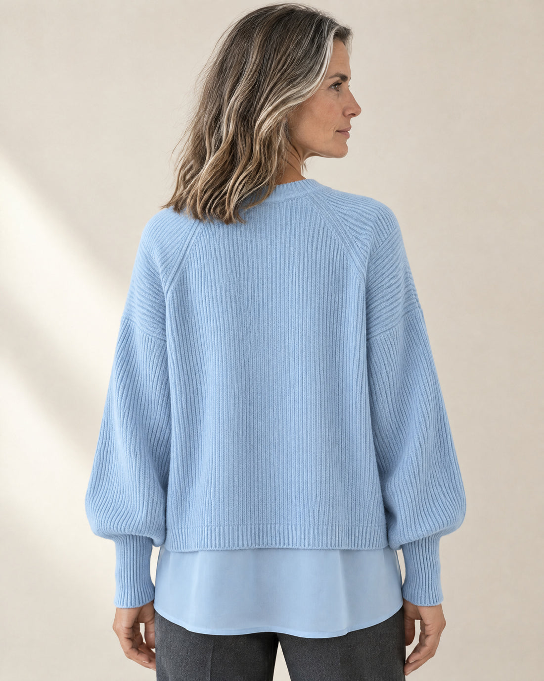 Shirt-Hem Layered Jumper