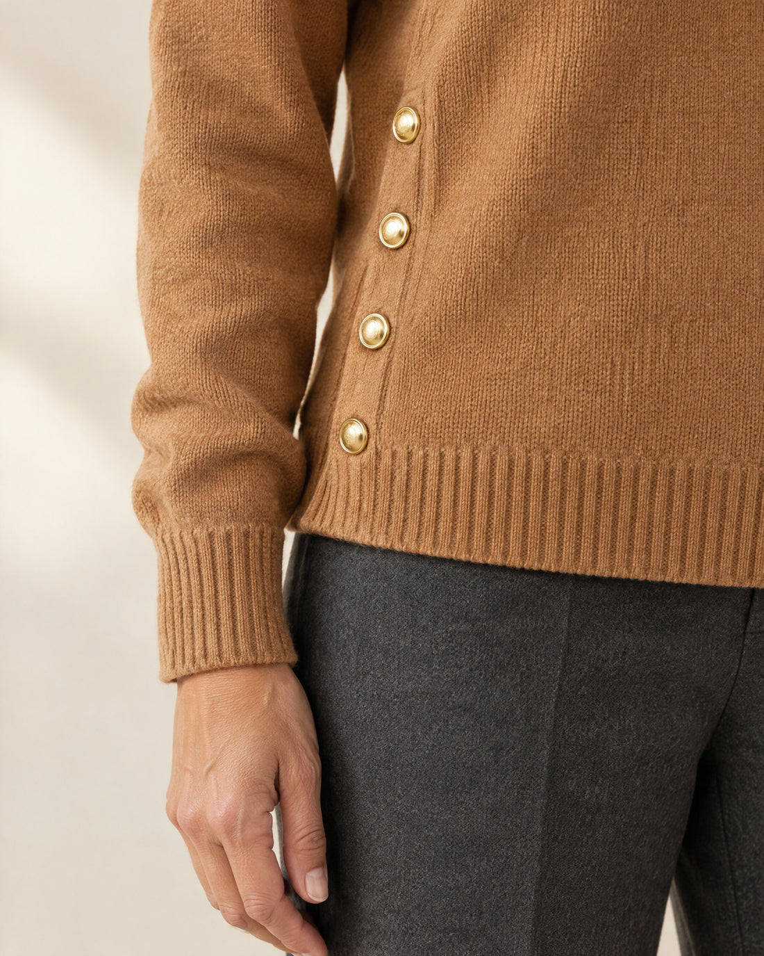 Polo Collar Button-Detail Jumper