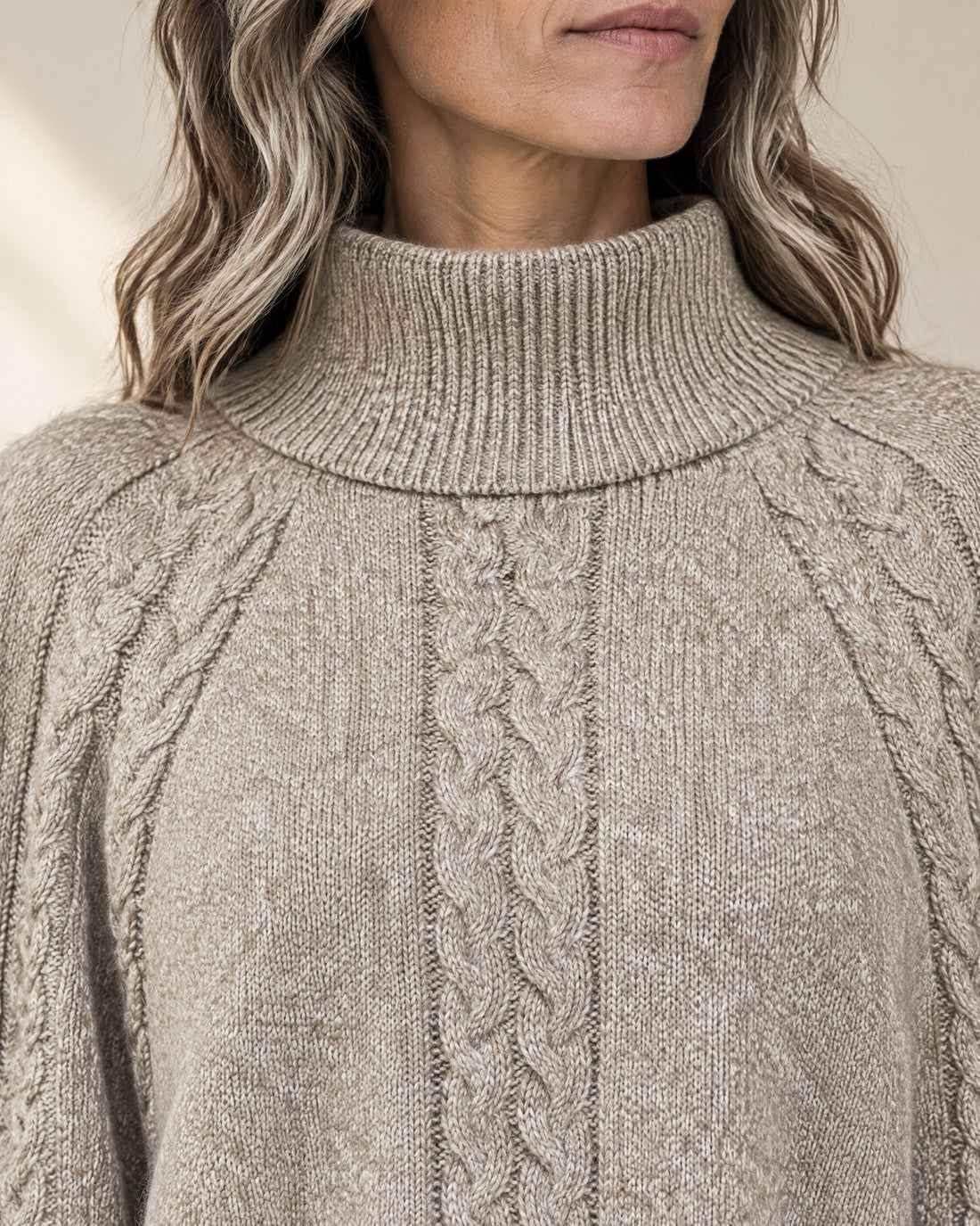 Cable Knit Batwing Poncho Jumper