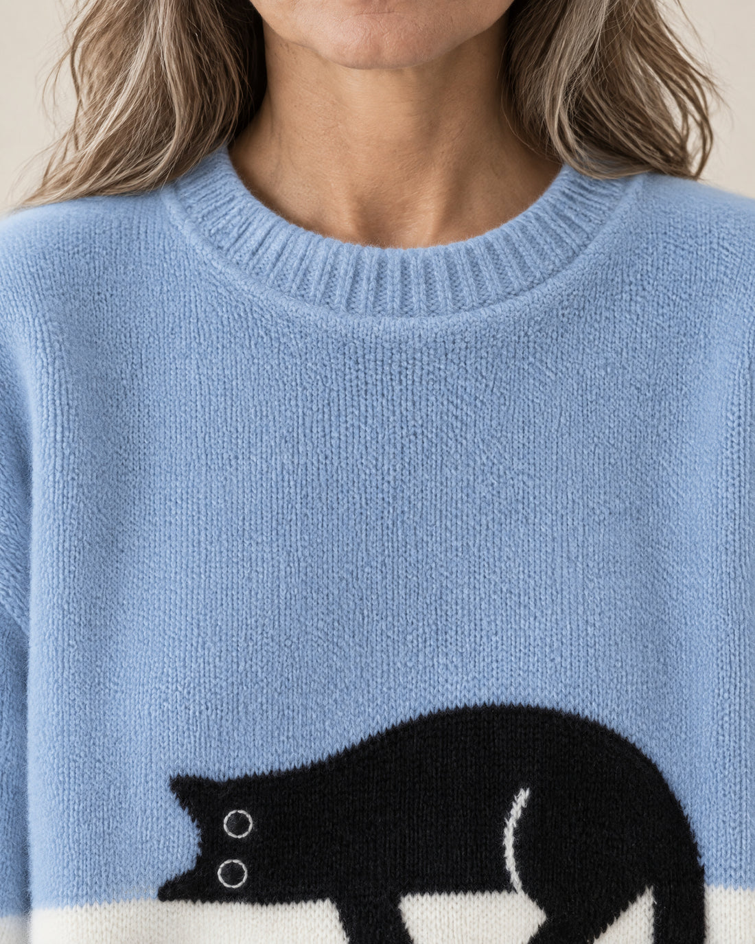 Oversized Cat Motif Jumper