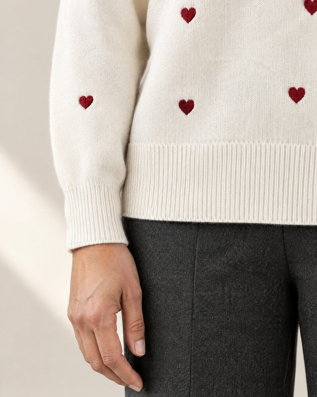 Heart Motif Crew Neck Jumper