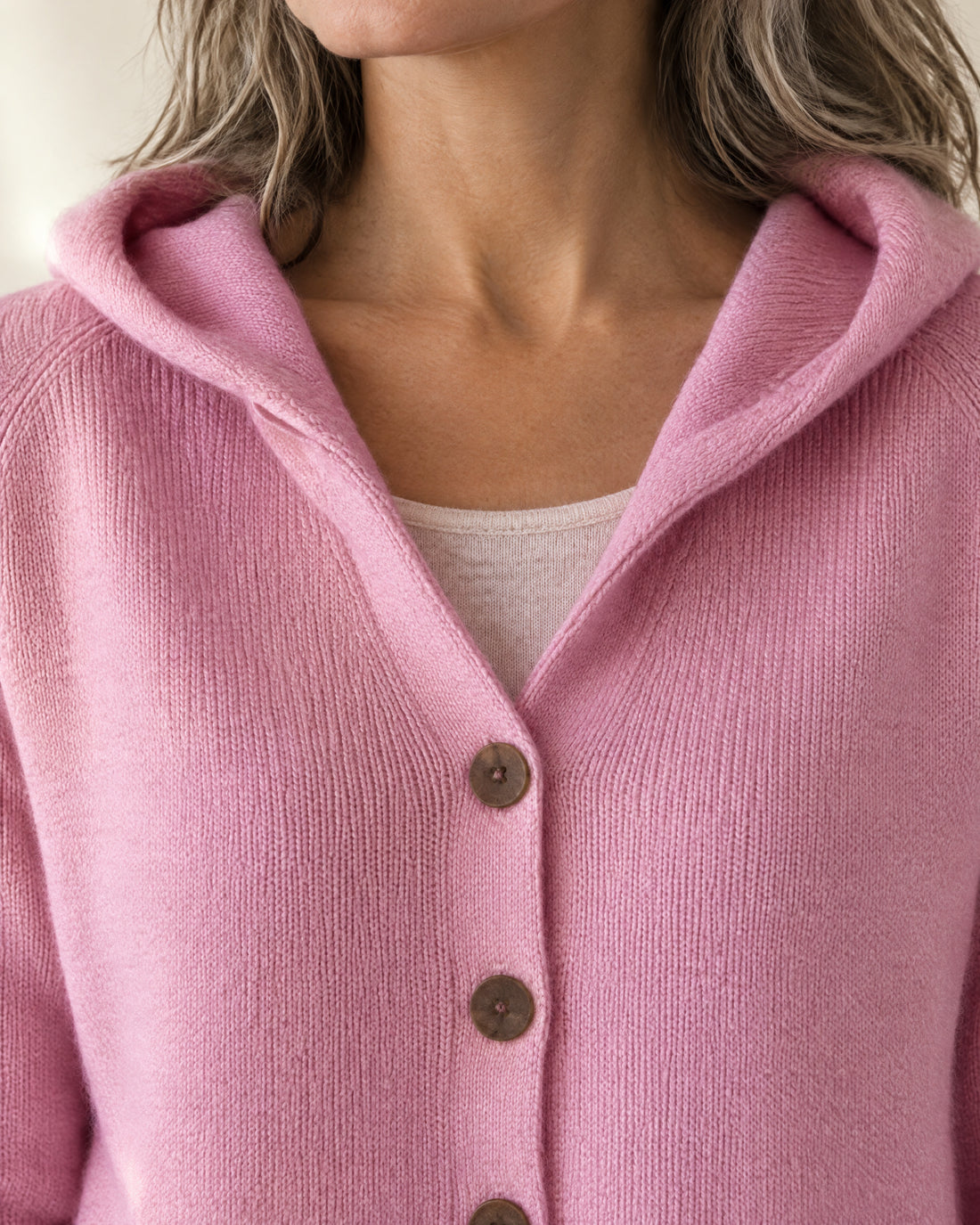 Fine Knit Hooded Cardigan