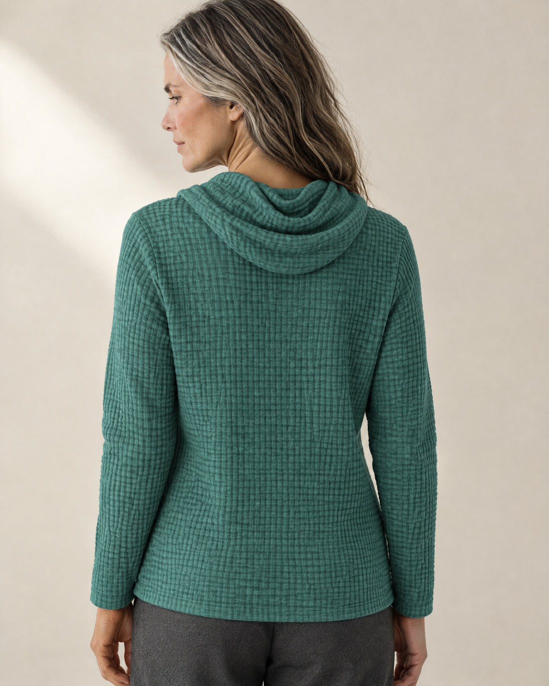 Waffle Knit Cowl Neck Jumper