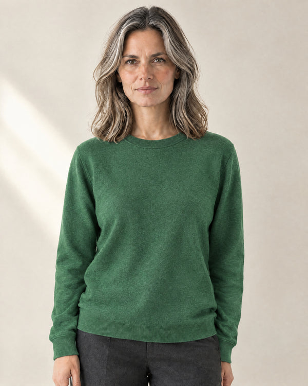 Soft Knit Relaxed Jumper in Green