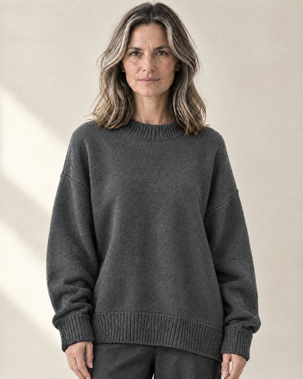 Oversized Soft-Knit Jumper in Graphite