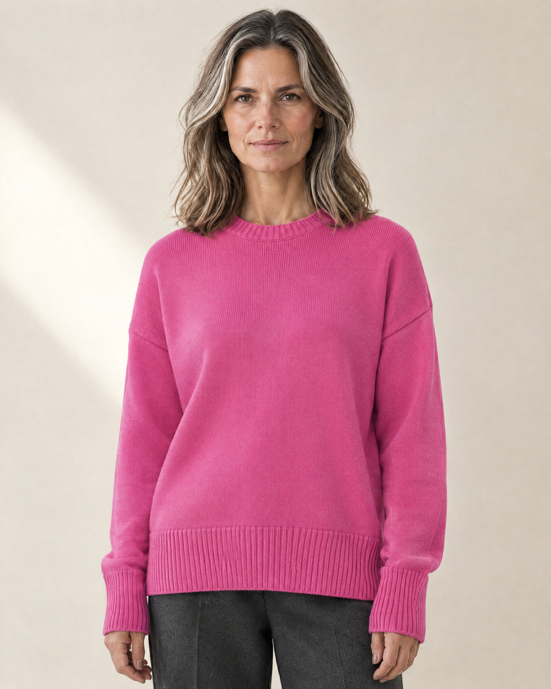 Drop-Shoulder Crew Neck Jumper