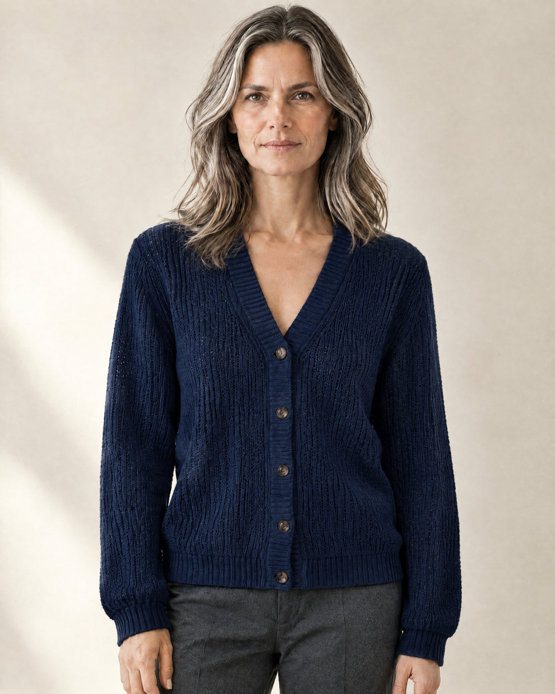 Pointelle V-Neck Cardigan