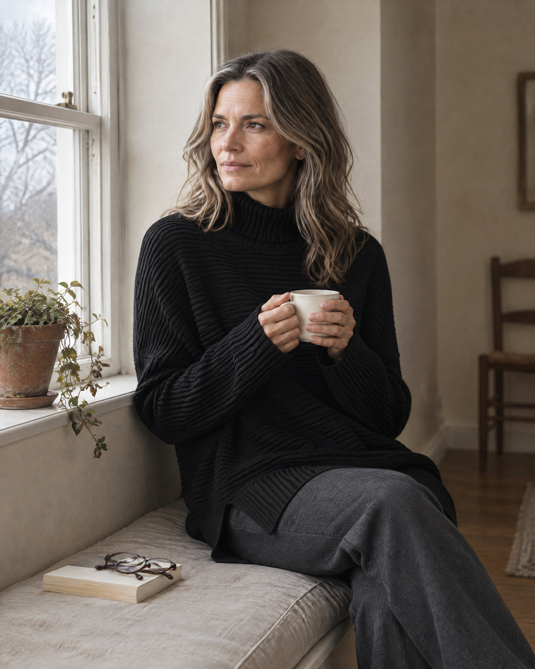 Ribbed Oversized Roll Neck Jumper