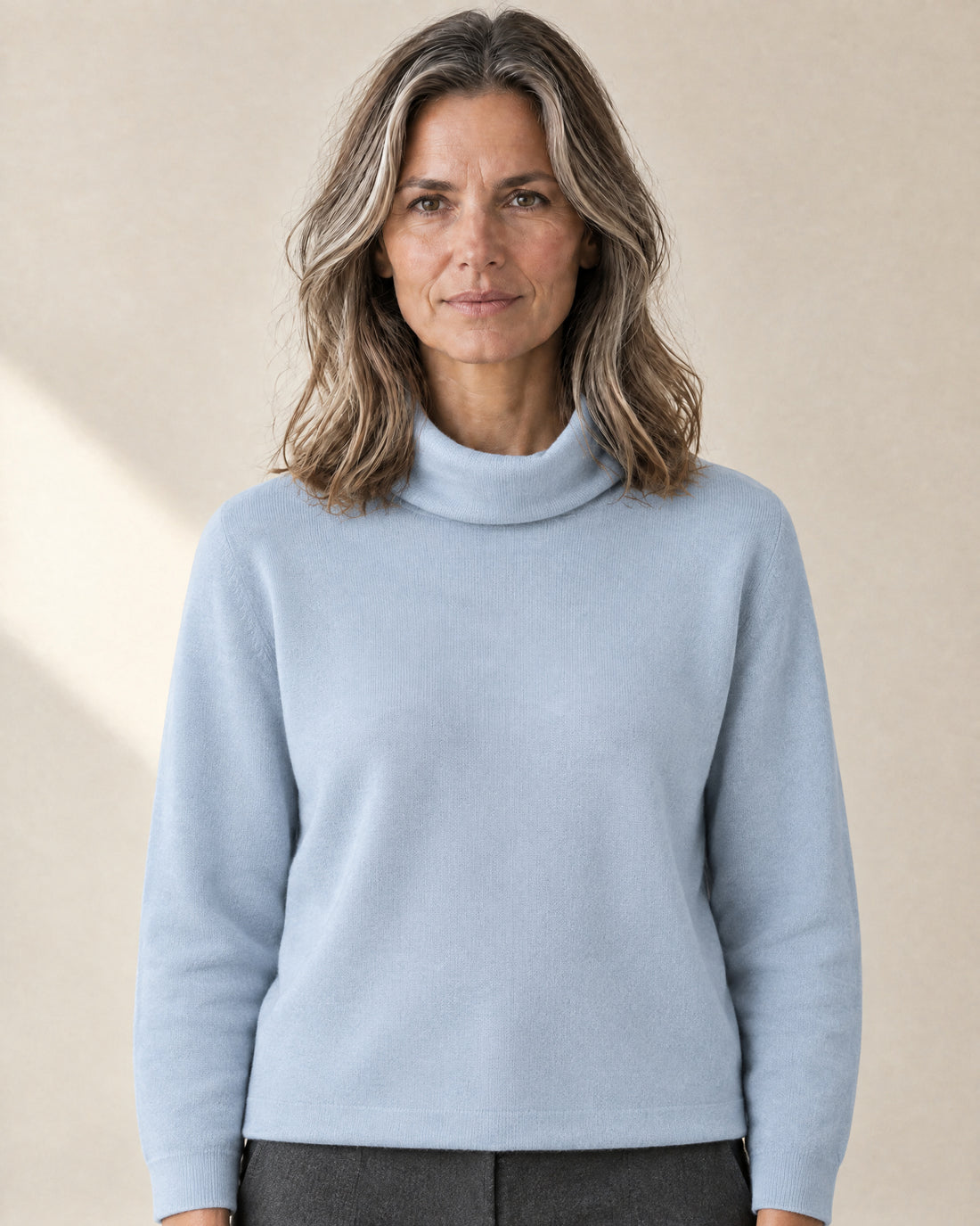 Cotton-Rich Roll Neck Jumper