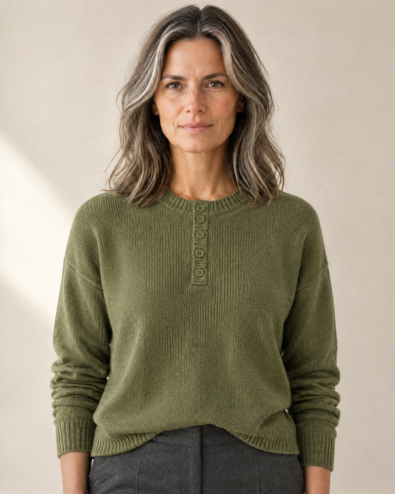 Four-Button Henley Jumper