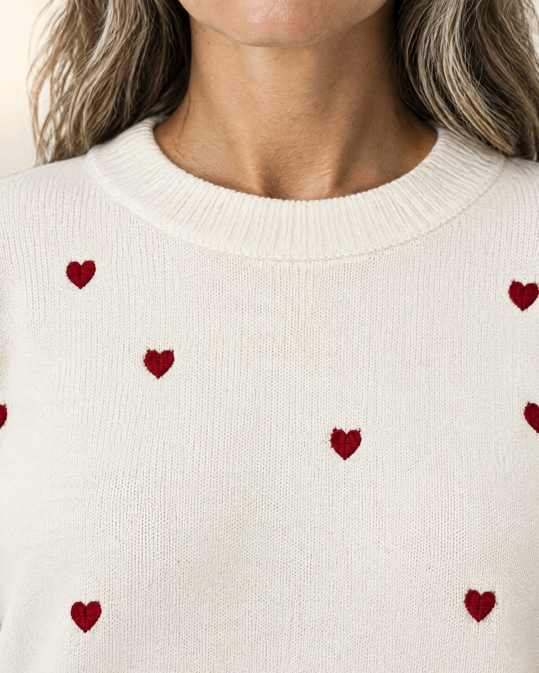 Heart Motif Crew Neck Jumper