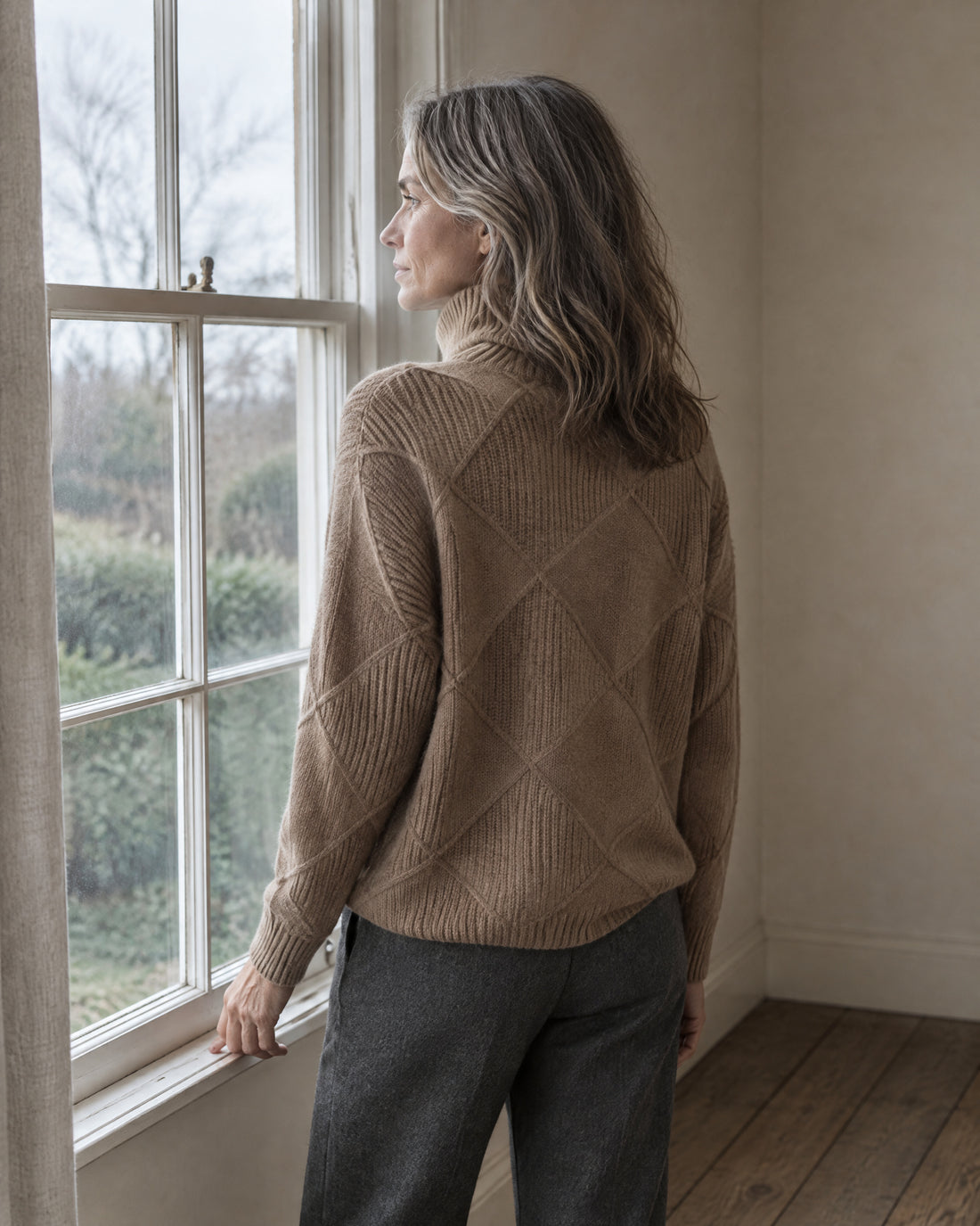 Cashmere-Blend Roll Neck Jumper