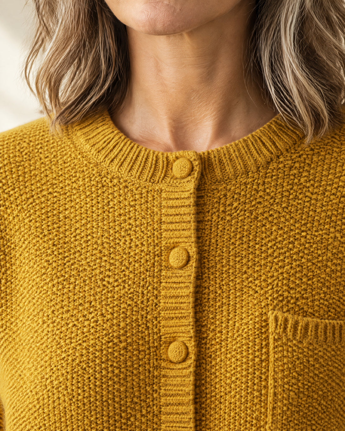 Crew Neck Button-Through Cardigan