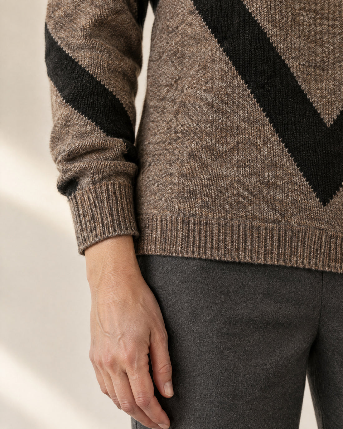 Chevron Cotton Crew Neck Jumper