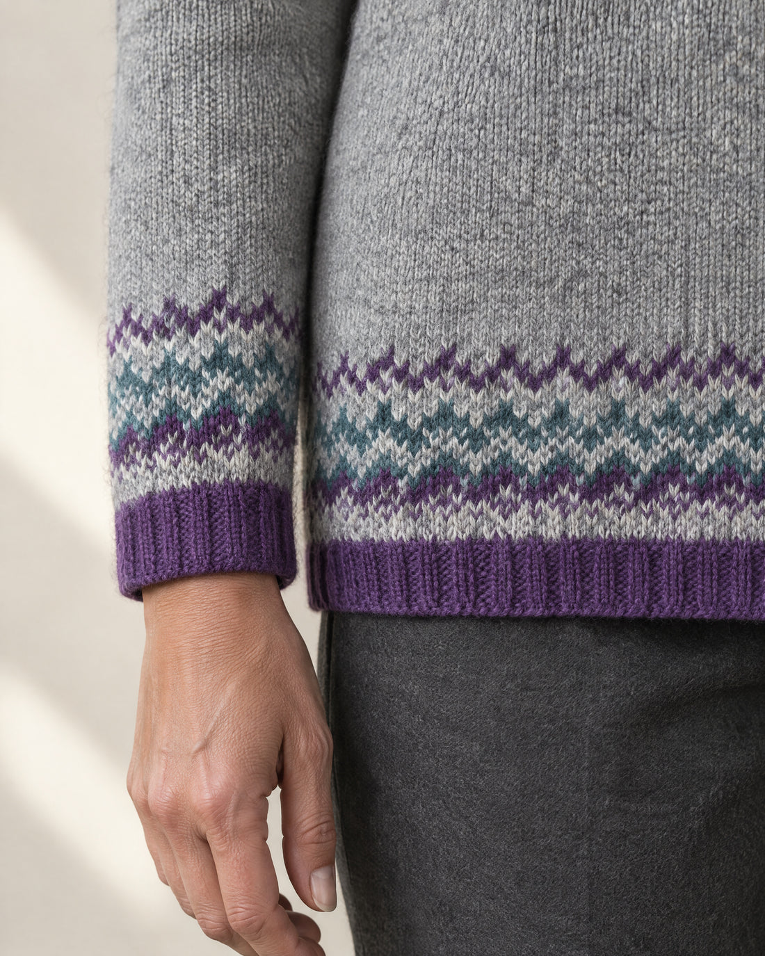 Chevron Fair Isle Yoke Cardigan
