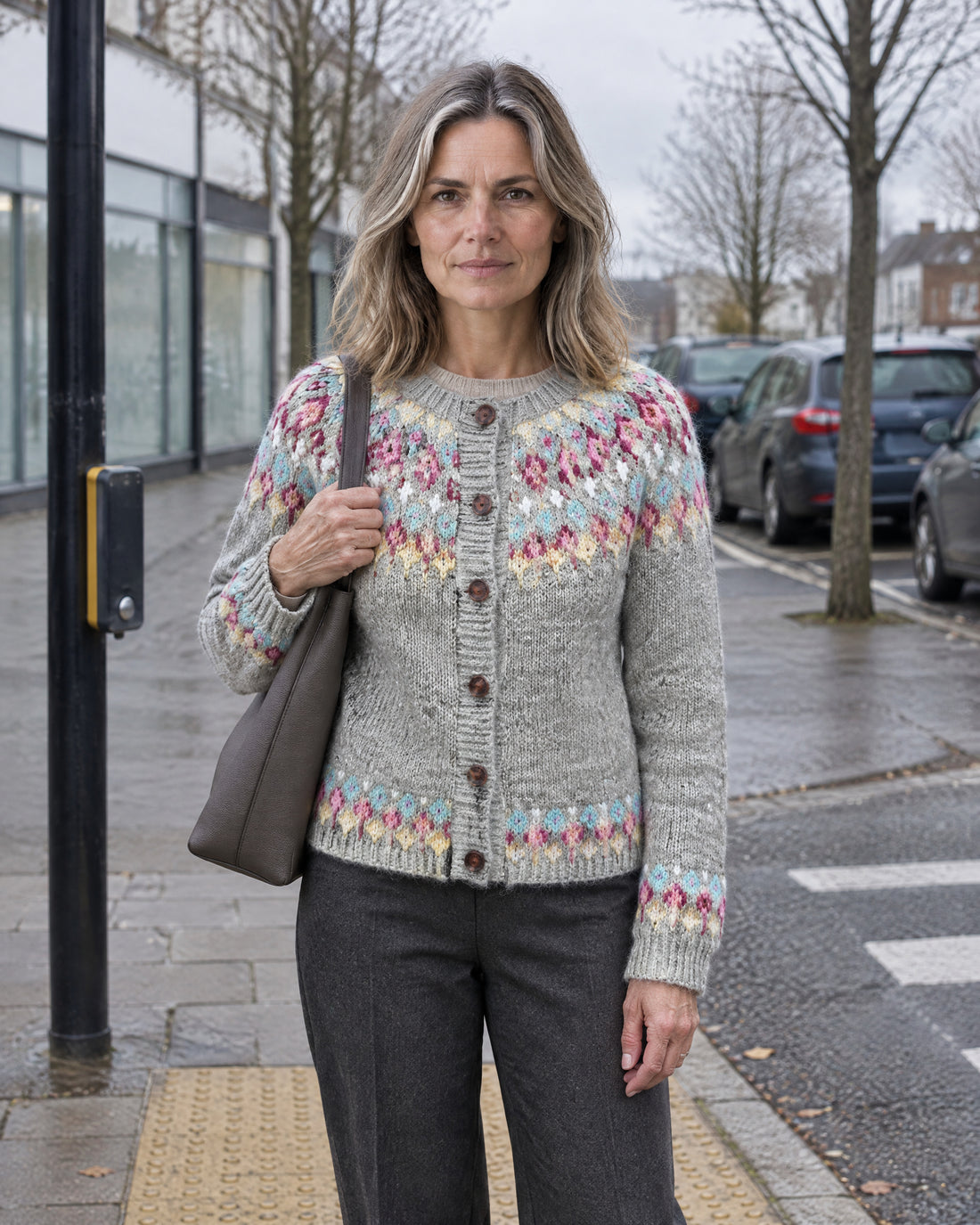 Diamond Fair Isle Yoke Cardigan