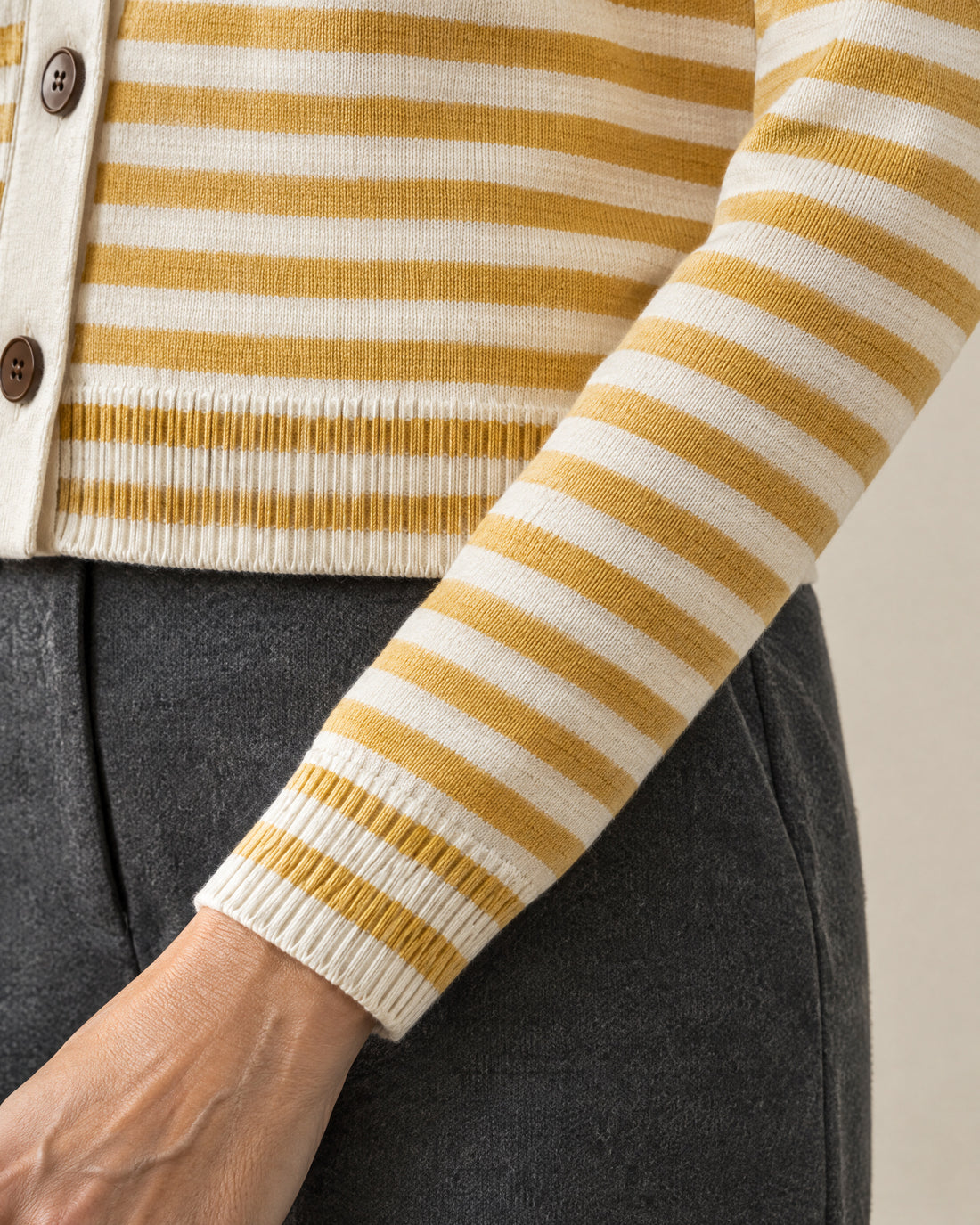 Striped Collared Cardigan