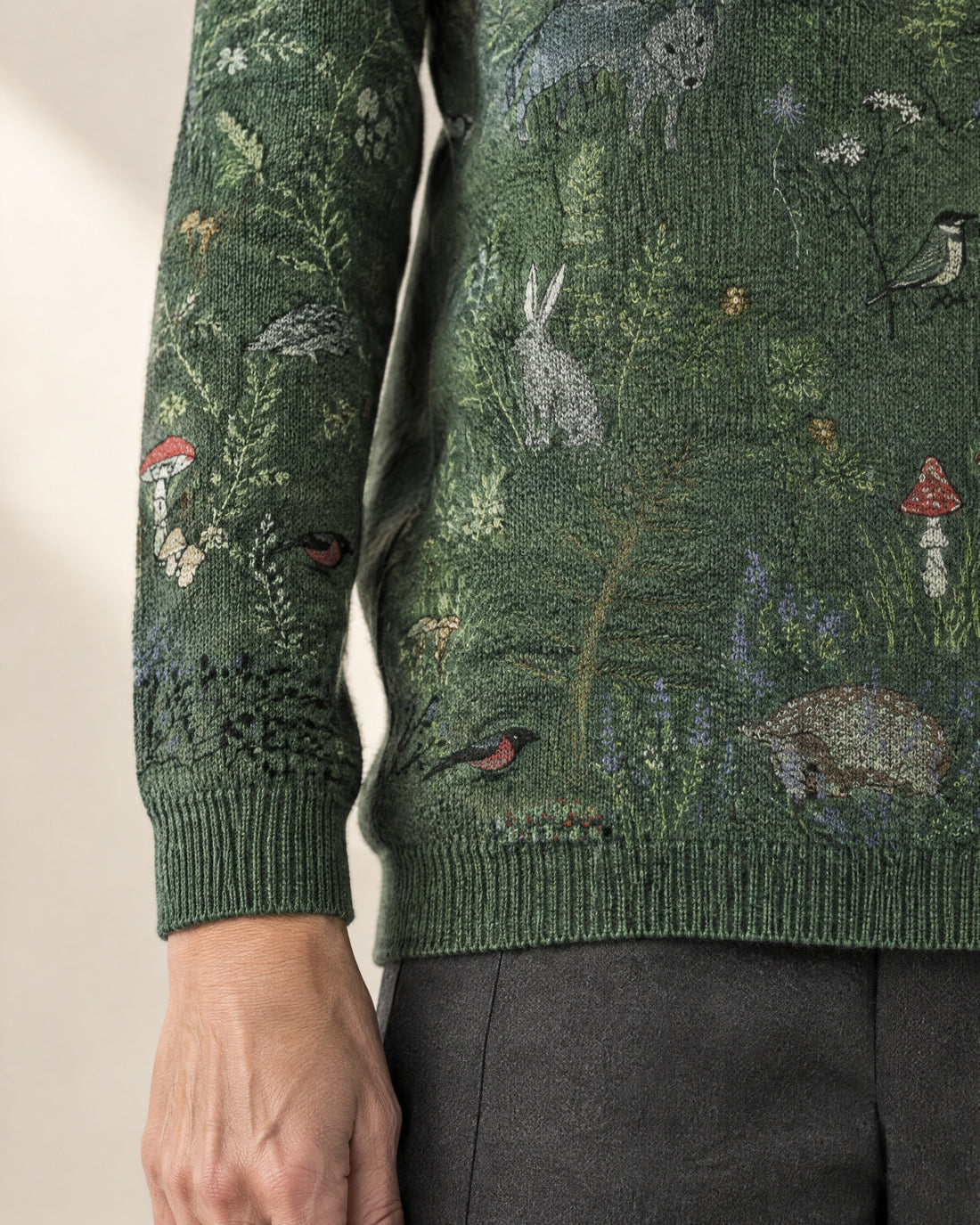 Floral Pattern Roll Neck Jumper