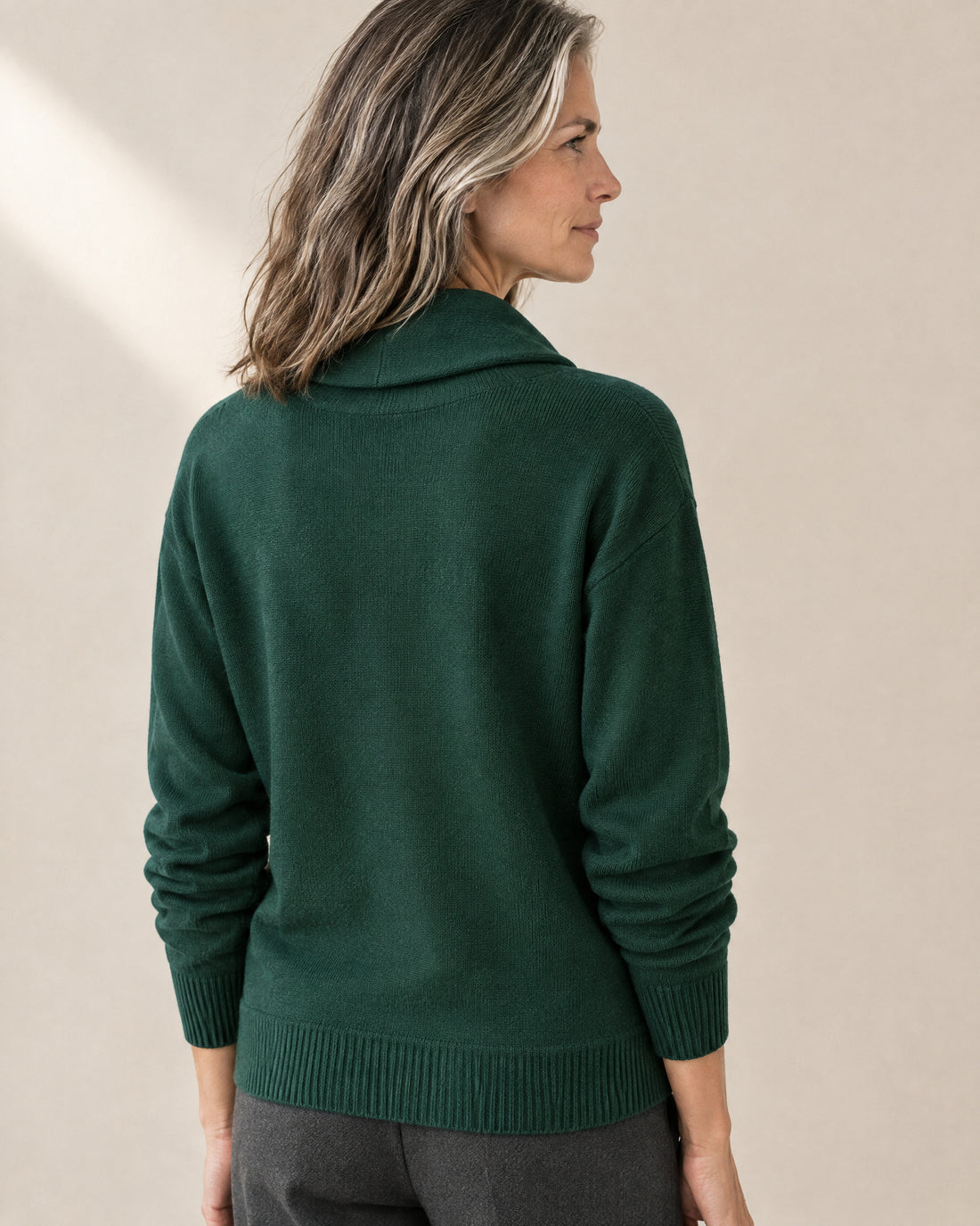 Shawl Collar V-Neck Jumper