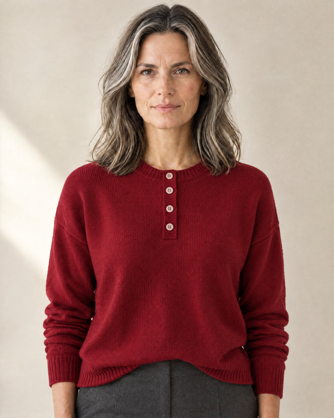 Four-Button Henley Jumper