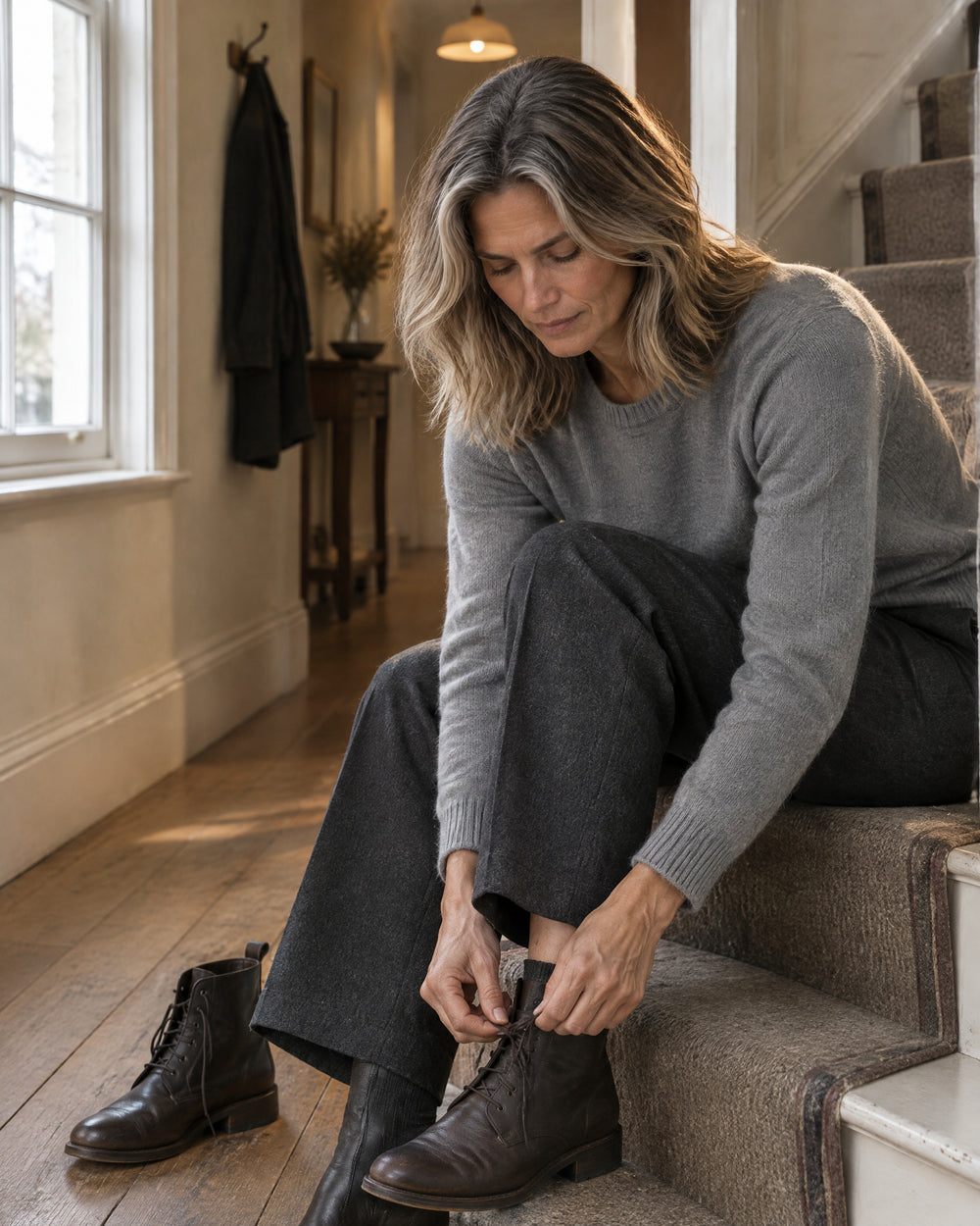 Fine Knit Everyday Jumper, worn at home