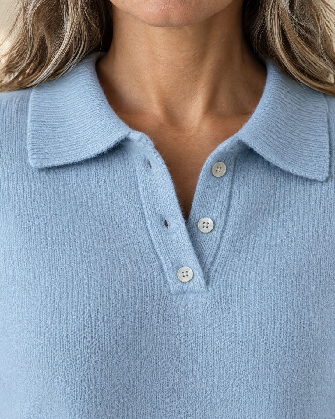 Brushed Knit Polo Jumper