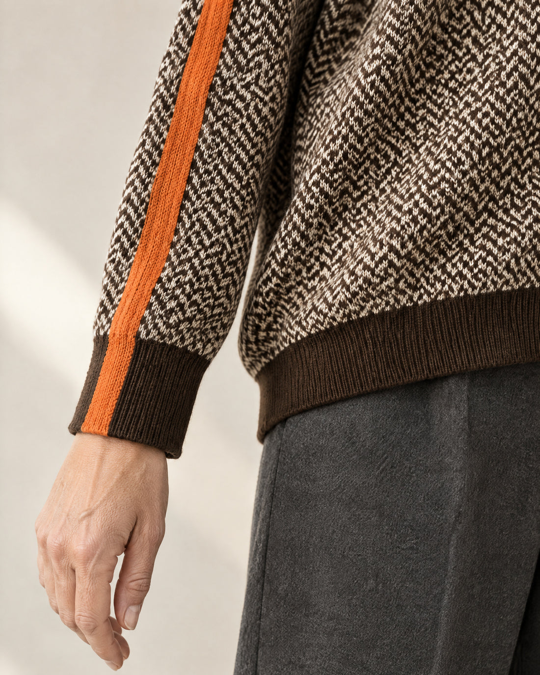 Herringbone Roll Neck Jumper
