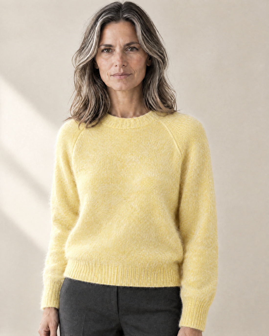 Mohair-Blend Brushed Crew Jumper